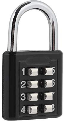ASHATA 8-Stelliges Zahlenschloss, Tragbar Kombinationsschloss Vorhangschloss,8-stelliger Code Sicherheit Vorhängeschloss Combination Lock für das Reisegepäck Schrank Eisentor
