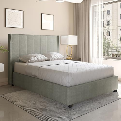 Seconique Amelia 4'6 Double Storage Ottoman Bed in Dark Grey Fabric