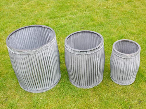 Annibells Vintage Round Metal Garden Planters (Medium)