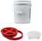 Detailmate professionelles Wasch Eimer Set: Magic Bucket Wascheimer 5 GAL (ca. 20 Liter), Gamma Seal Eimerdeckel rot, GritGuard Schmutz Einsatz weiß