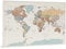 Trip Map - Weltkarte Pinnwand - Leinwand mit Pins - Kork Zum Markieren - Kunstdruck auf Echtholz Keilrahmen - 3 Größen zur Auswahl (M; L; XL) - Bunte Farben