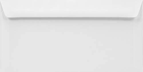 Netuno 25 Weiß DIN lang Briefumschläge ohne Fenster gerade Klappe haftklebend 110 x 220 mm 120g Olin DL Umschläge weiß für Einladungskarten Geburtstagskarten Glückwunschkarten Hochzeitskarten