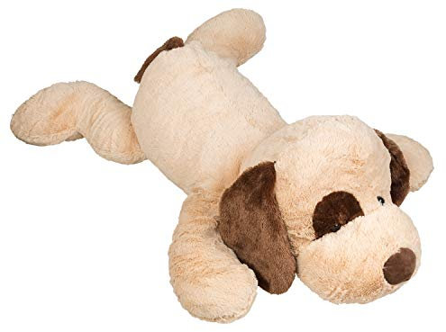 Idena 40210 - Plüschtier XXL Hund in dunkel- und hellbraun, mit kuscheligem Fell, für Kinder ab 3 Jahren, ca. 100 cm