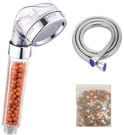 MAWANS Shower Head, High Turbo Pressure, Ionic Shower Head, Water Filter Shower Head for Hard Water, Water Saving, Eco Friendly, 3 Modes Spray Function, Reduces Dry Skin and Hair