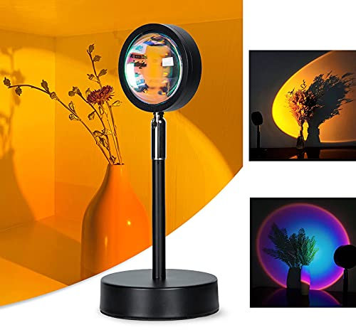 Pimaja Sunset Lamp, Projector Sunset Light 180 Degree Rotation Sunset Projector Led Lamp USB Charging Romantic Sunset Led Night Light for Photography/Selfie/Home/Living Room/Bedroom Decor (Sunset Red)