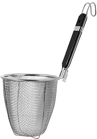 UPKOCH Maille Pâtes Panier en Acier Inoxydable Maille Fine Araignée Passoire Plat Cylindre Wok Passoire Panier de Friture pour Pâtes Nouilles Boulette Ramen Rinçage Bouillante Friture