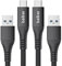 Maxonar 2Pack USB C Data Cable 10Gbps USB A Android Auto Cable QC3.0 3.1A Fast Charger Data Transfer Cable USB3.2 Gen2 for Samsung Note20 Galaxy S23/S22/S21 Z Flip5 Pixel 8 Oneplus11 1M/3.3ft-Black