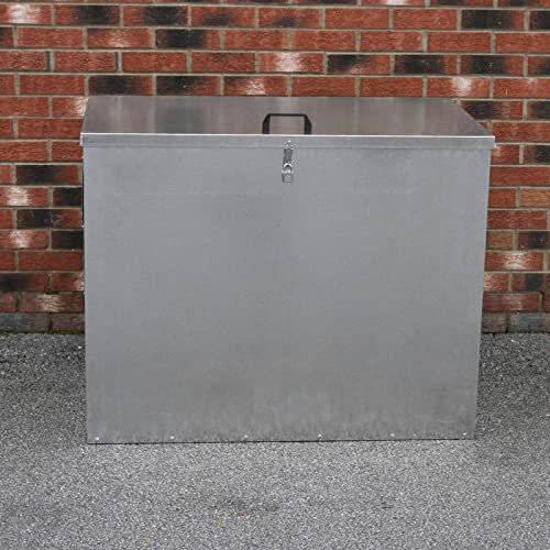 Large Storage Feed Bins 64L Galvanised Metal Waterproof Heavy Duty Rodent Proof Outdoor Farm Garden Animal Pet Stables Lockable Container With Lid One Compartment | FREE Secure Pad Lock…