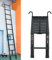 Rigogo 6.2m Extendable Telescopic Aluminium Ladder with 2 Hooks, 15 Rungs, 150kg Load Capacity, EN131, Black