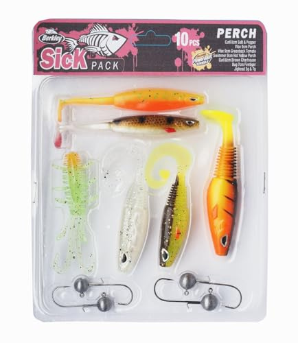 Berkley Sick Perch Pack Köder-Set, Raubfischköder für Barsch, gemischte Farben
