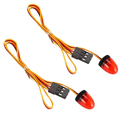 KEEDA 2 Stück RC LED Licht Rotierende Blinkende Lampe Polizei Beleuchtung für 1/8 1/10 RC Modell Auto HSP SCX10 1/14 RC Car Tamiya Traktor RC Engineering Truck (Rot)