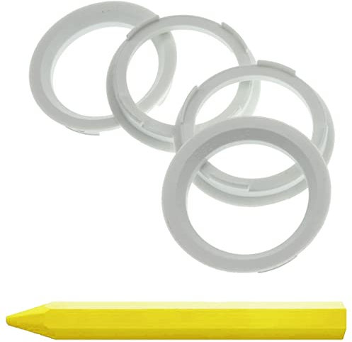 4X Zentrierringe 70,4 x 56,6 mm Weiß Felgen Ringe + 1x Reifen Kreide Fett Stift