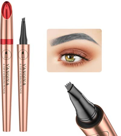 Anifer Flüssiges Microblading Rauchgrau Augenbrauenstift. - Wasserdicht, Lang anhaltend, Natürlich, 4-Punkt-Gabelspitzen-Augenbrauenstift.(Rauchgrau/Smoke Gray #03)