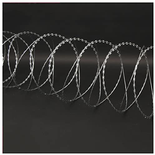 XXIOJUN Stacheldraht Doppelspirale - Verzinkter Stacheldraht Zaun Gestrecktes Band Stacheldraht Spulen Für Bauernhof, Zaun, Garten, Spulendurchmesser 45cm, 1 Spulen (Farbe : Silver, Größe : 100m)