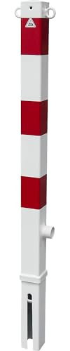 kaiserkraft | Absperrpfosten | 70 x 70 mm | weiß/rot | herausnehmbar | mit 2 Ösen