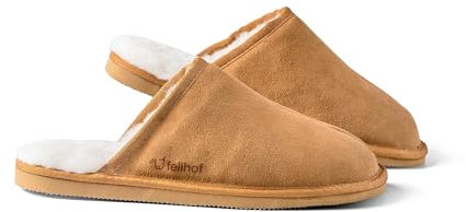 Lammfell Pantoffel KOMFORT für Herren hellbraun Gr. 42