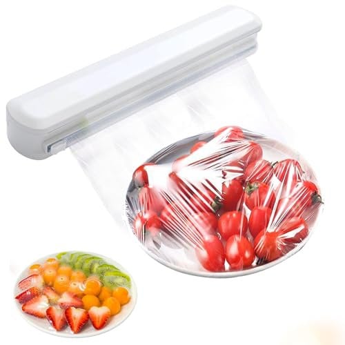 Orssmigs Derouleur Film Alimentaire, Distributeur Film Alimentaire 37x6x5cm Distributeur Papier Aluminium et Film Boîte de Découpe de Film Étirable avec Lames Tranchantes pour Cuisine
