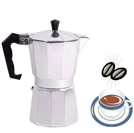 HWSY Caffettiera Moka Moka Latte Caffettiera Caffettiera 1 Tazza/3 Tazze/6 Tazze/9 tazze/12 Tazze Caffettiera da Piano Cottura, 1 Tazza da 50 ml (6 Tazze da 300 ml) Interesting