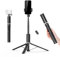 ATUMTEK 161 cm Selfie-Stick-Stativ mit Abnehmbarer Handyhalterung und Fernbedienung, kompatibel mit iPhone, Samsung und Android-Smartphones, Batteriebetrieben,schwarz