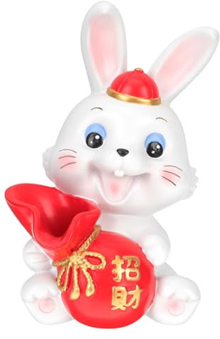 TOPBATHY Resin Hase Figurine Wunderschöne Tischdekoration Mit Cartoon-Design Für Ostern Für Familie Freunde Lebensechte Handgefertigte Statue Lebendigen Farben