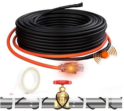 HEA JHSF Rohrheizungskabel, selbstregulierend, 150 m, zum Einfrieren von Rohren, automatisch mit integriertem Thermostat für Metall- und Kunststoffrohre, Band