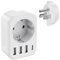 PABANCE USA Adapter Steckdose, Adapter USA Reiseadapter Für Usa 5-In-1, Steckdosenadapter, Reisestecker Stromadapter, Mit 3 USB/1 Typ C/Ac Steckdosenadapter Adapter Für Amerika Kanada Mexiko Thailand