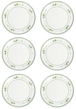 Brandani 51199 PIATTINO PANE & PASTRY FLORA SET 6 PZ NEW BONE CHINA, cm d 15,5, decori floreali, delicate ortensie e foglioline, Lavastoviglie, Microonde, Forno, Freezer