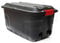 Strata Heavy Duty Large Storage Box with Lid, 75L, Lockable, Indoor/Outdoor, Wheeled, Black with Red Handles