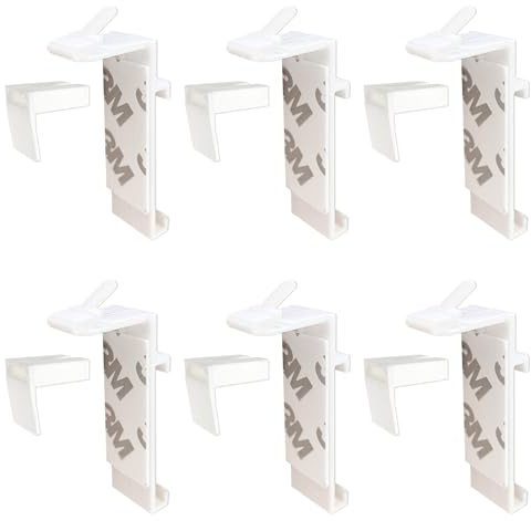 TEKONA 6 Stück Klemmfix Klemmträger für Rollo Doppelrollo Fensterrollo innen ohne Bohren als Ersatzteil für Befestigung an Fenster Tür für Holzrahmen Plastikrahmen Metallrahmen