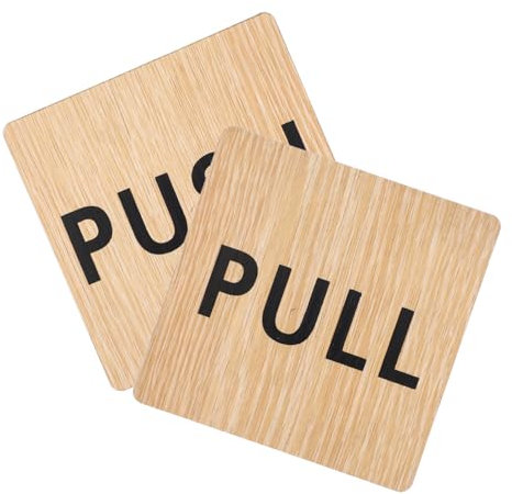 OKUMEYR 2stücke Push-pull-türschilder Holz Aufkleber Für Glastüren Büroschutzschild Warnschild Für Geschäftszimmer
