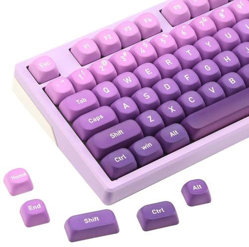 Rdxone Violette PBT-Tastenkappen-Set mit 134 Tasten, MOA-Profil, Farbverlauf, Cherry Gateron MX Switches Tastaturen (nur Tastenkappen)