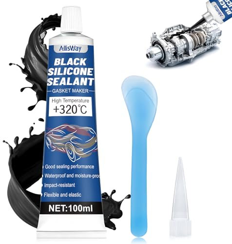 AllisWay Pasta Nera Guarnizioni Motore, 100 ml Silicone Nero per Auto, Silicone Guarnizioni Auto, Sigillante Resistente alla Benzina per Auto, Moto, Resistenza alle Alte Temperature, Buona Tenuta
