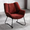 Ya-Home Sessel Wohnzimmer Loungesessel modern Lesesessel gepolstert Ohrensessel mit Metallbeinen für Schlafzimmer/Wohnzimmer, Chenille, Rot