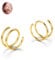 BodyBonita 2 Stück Weicher Nasenring aus Edelstahl 316L mit Doppelkreole für Einzel Piercing 22G Biegsame Gedrehte Spiral Piercing Ring für Damen Männer 8 mm Gold