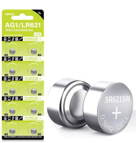 ag1 Pile Bouton 10 Pack SR621SW 364 164 363 AG1 Battery 1.5V Button Cell Watch Batteries
