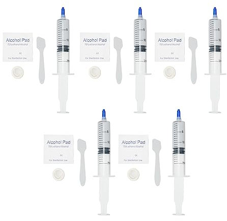 5Pcs Thermal Paste, 3.2W/m.k Silicone Grease Thermal Conductive Glue with Scraper Finger Sleeve Heatsink Paste for GPU CPU Chipset Printer (20ml, 1.06oz)