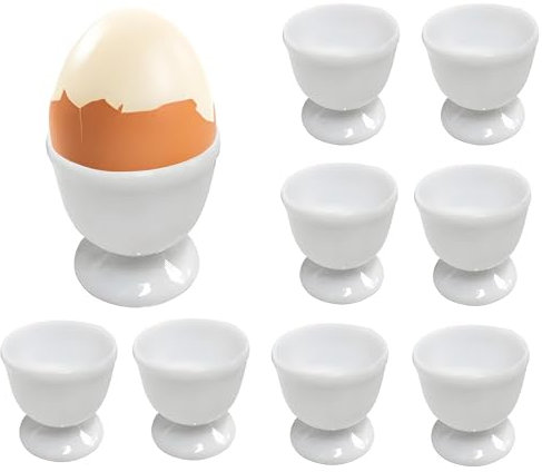 Hongoen 9 Stück Eierbecher Porzellan,Eierbecher Keramik,Eierbecher Porzellan Eierbecher Set,PP-Material Round Egg Cups 4.4 X 4.6 cm,Frühstück Eierhalter Geschirr,EierStänder Eierhalter für Hart