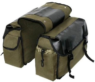 EUQIXMR Motorrad Sattel Reise wasserdichte Packtaschen Box Side Tools Tasche Für Royal Enfield Für Kugel(ArmyGreen 2)
