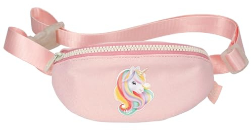 Depesche 14036 Ylvi Sugar Pop - Kleine Crossbag in Rosa, mit Einhorn Motiv und Glitzer, Umhängetasche mit längenverstellbarem Tragegurt