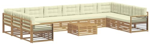 vidaXL Sofagarnituren Massivholz Akazie, Garten, modernes Outdoor-Sofa, gemütliche Lounge-Möbel für die Terrasse, langlebige Sitzgruppe