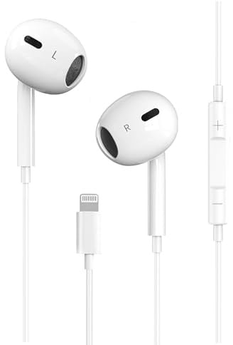 Lightning Wired Earphones for iPhone 14/13/12/11 APPLE MFi Certified | In Ear Lightning Headphones Earbuds