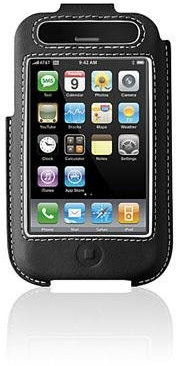 Belkin Schutzhülle für iPhone 3GS / 3G, Leder, Schwarz
