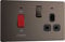 BG Electrical Cooker Switch with Socket and LED, Cooker Control Unit, Control Socket, Double Pole, Screwless Front Plate, Slim Profile, Premium Flatplate, Black Nickel, 45A, FBN70B
