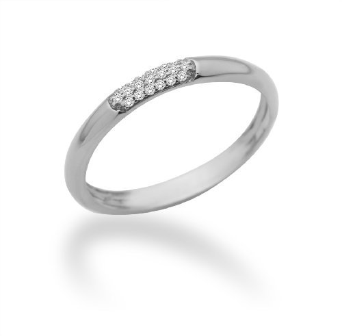 Miore Damen-Ring Memoire 9 Karat (375) Weißgold mit Brillanten 0.06ct Gr. 58 MF9008RWR