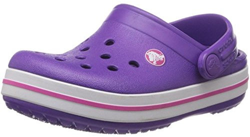 Crocs Crocband Unisex - Kinder Clogs, Violett (Neon Purple/Neon Magenta 527), 19/21 EU