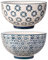 Bloomingville Retro Müsli-Schalen Kristina Vintage Servier-Schüsseln für Salat, Eis, Obst Ø 13,5 cm, blau, Keramik, 2er Set, fasst ca. 450 ml