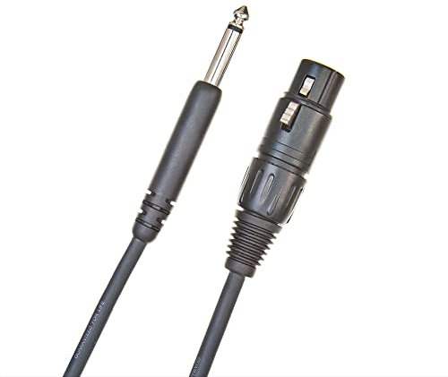 D'Addario Microphone Cable - XLR Cable - Shielded for Noise Reduction - XLR Female to 1/4-inch Ends - Classic Series - 25 Feet/7.62 Meters - 1 Pack