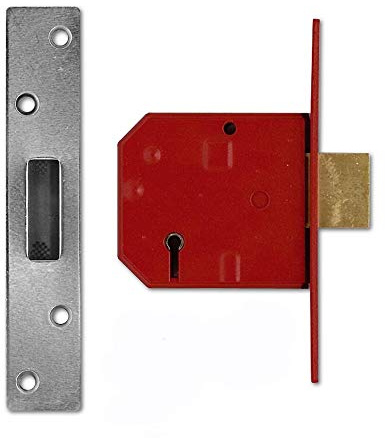 Union Locks 2134E 5 Lever BS Mortice Deadlock 79.5mm - Satin Chrome Finish (Boxed)