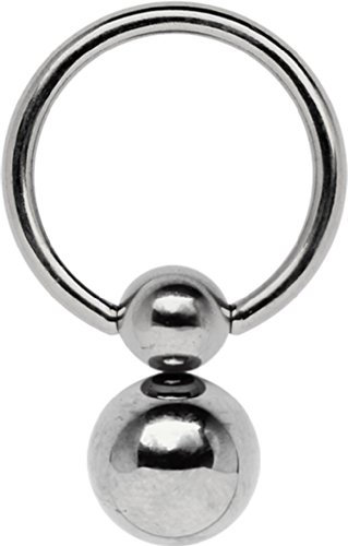 Intimate Piercing Ring Titanium 1,6 x 16 mm with Double-Ball 5/8 mm Ø