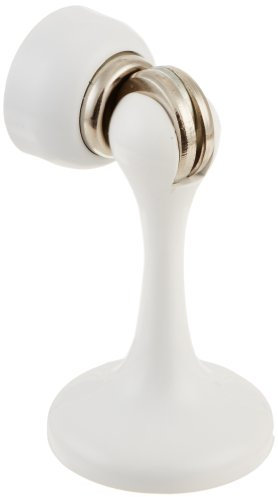 SOSS Zinc Magnetic Door Stop with Hidden Screw Mounts, White Exterior Finish, MDHBWH-HS, 7 x 1 inches